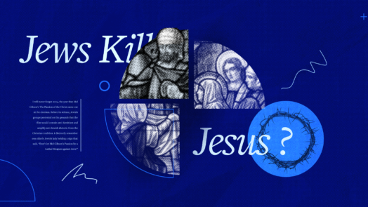 the words Jews Kill Jesus with a question mark is displayed with an image of a crowd and a portion of the article text to the left.