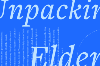The words Unpacking Elders in large, script font with a portion of the article text in the background.